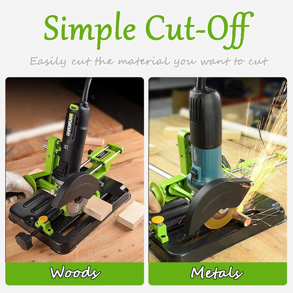 ZWSJLC Upgraded Angle Grinder Stand Sliding DIY Cutter Support Green+black