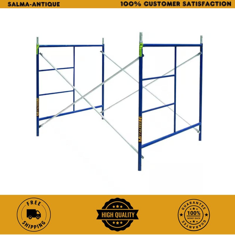 MetalTech Saferstack 5x7x5ft 1 Story Scaffold Frame Set Galvanized Braces
