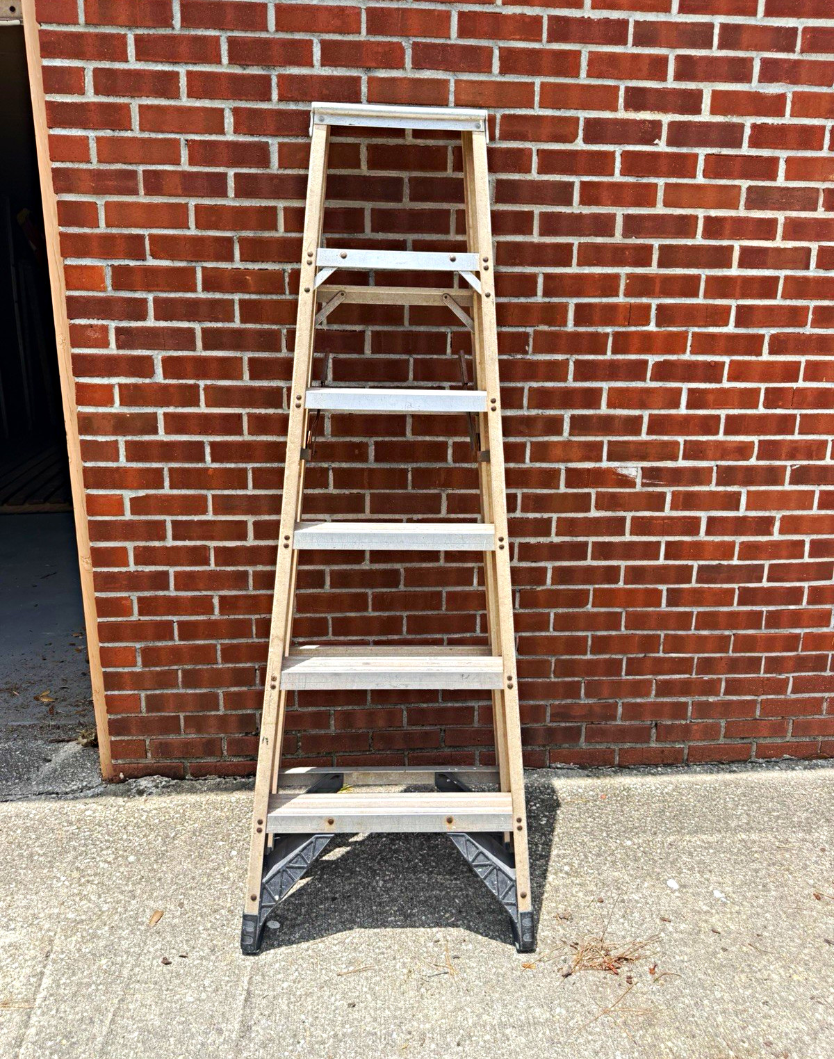 Werner Step Ladder Aluminum Folding A-Frame Step Ladder Silver 6’