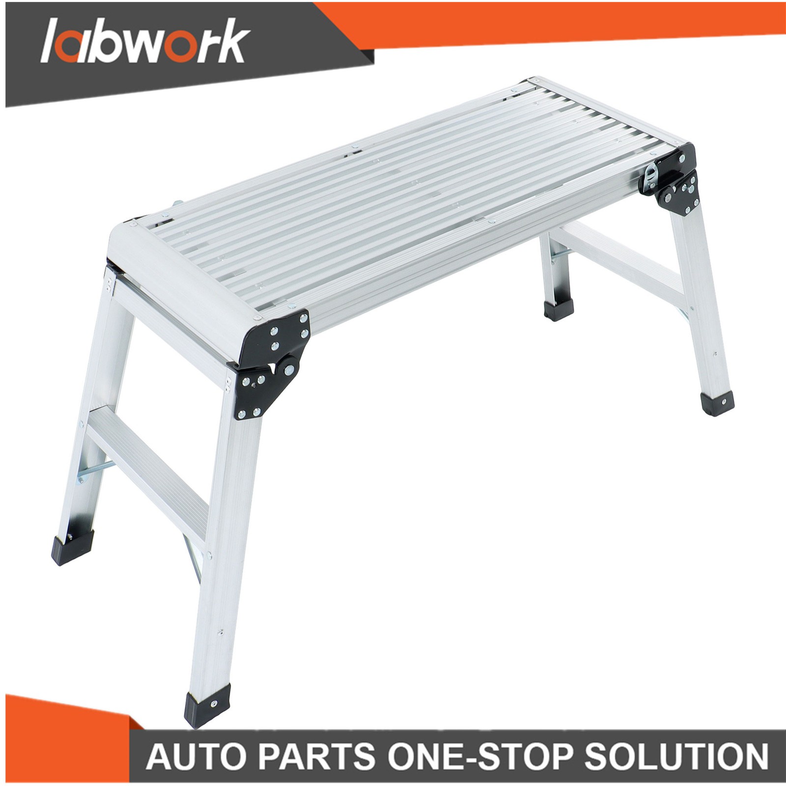 Labwork 330lb Aluminum Step Stool Non-slip Folding Work Platform Drywall Ladder