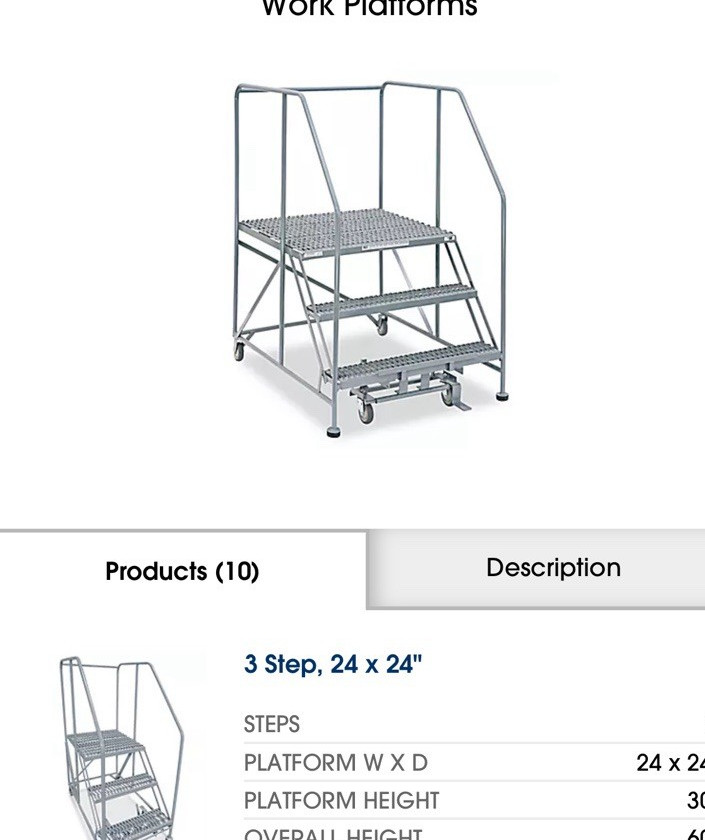 Uline H-4928 3-Step Work Platform 24 x 24 x 30 h Reg $582 for $300