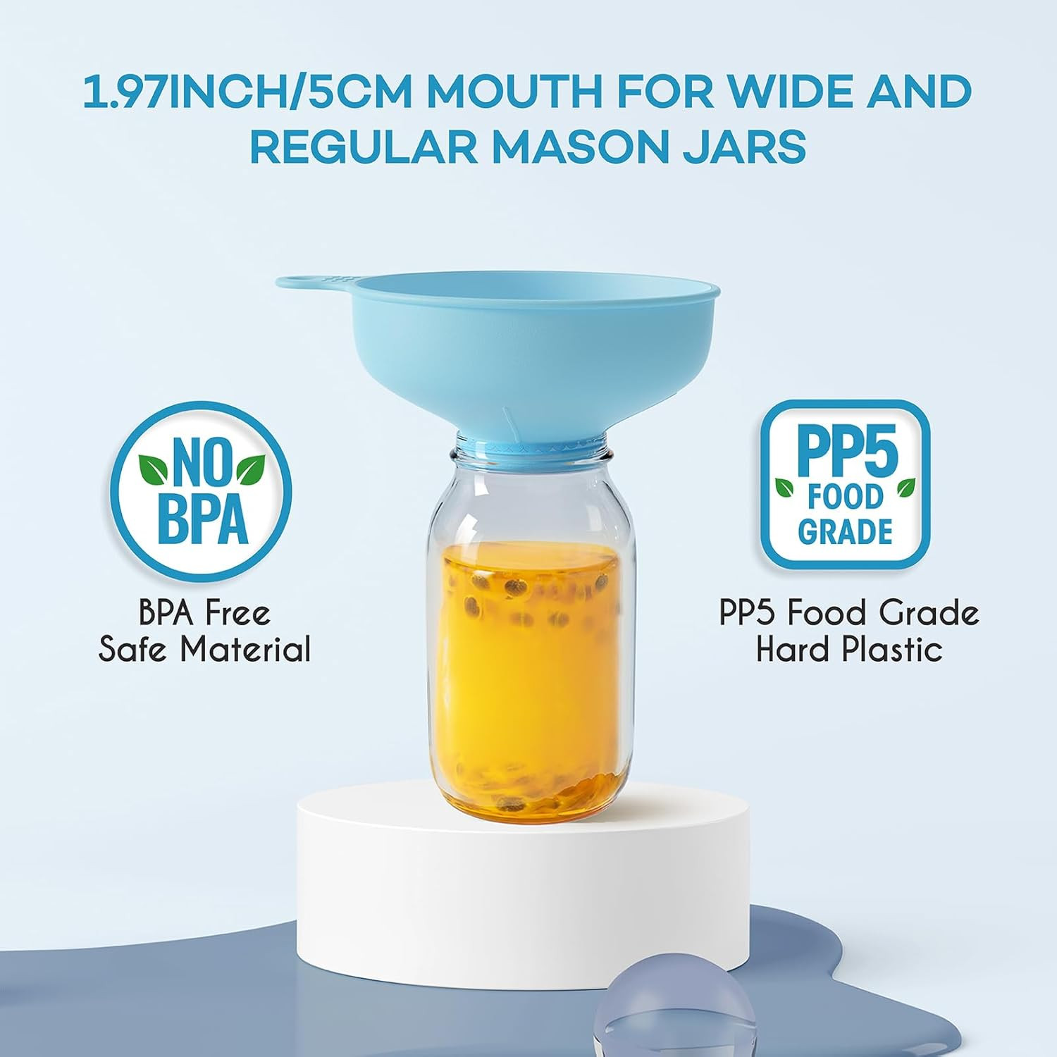 Wide Mouth Versatile Funnel, Canning Funnels for Kitchen Use, Food Grade Plastic