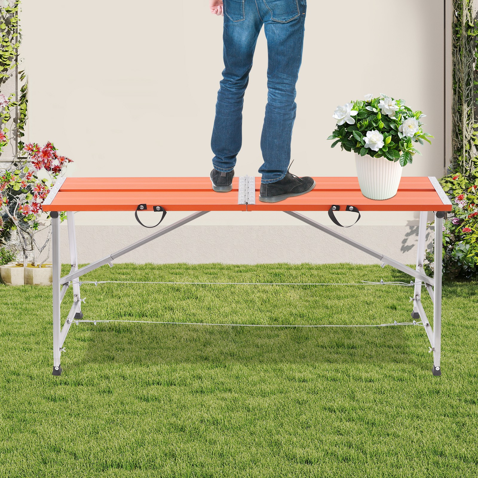 Scaffolding Platform Portable Scaffolding Ladder Folding Work Platform Adjustabl