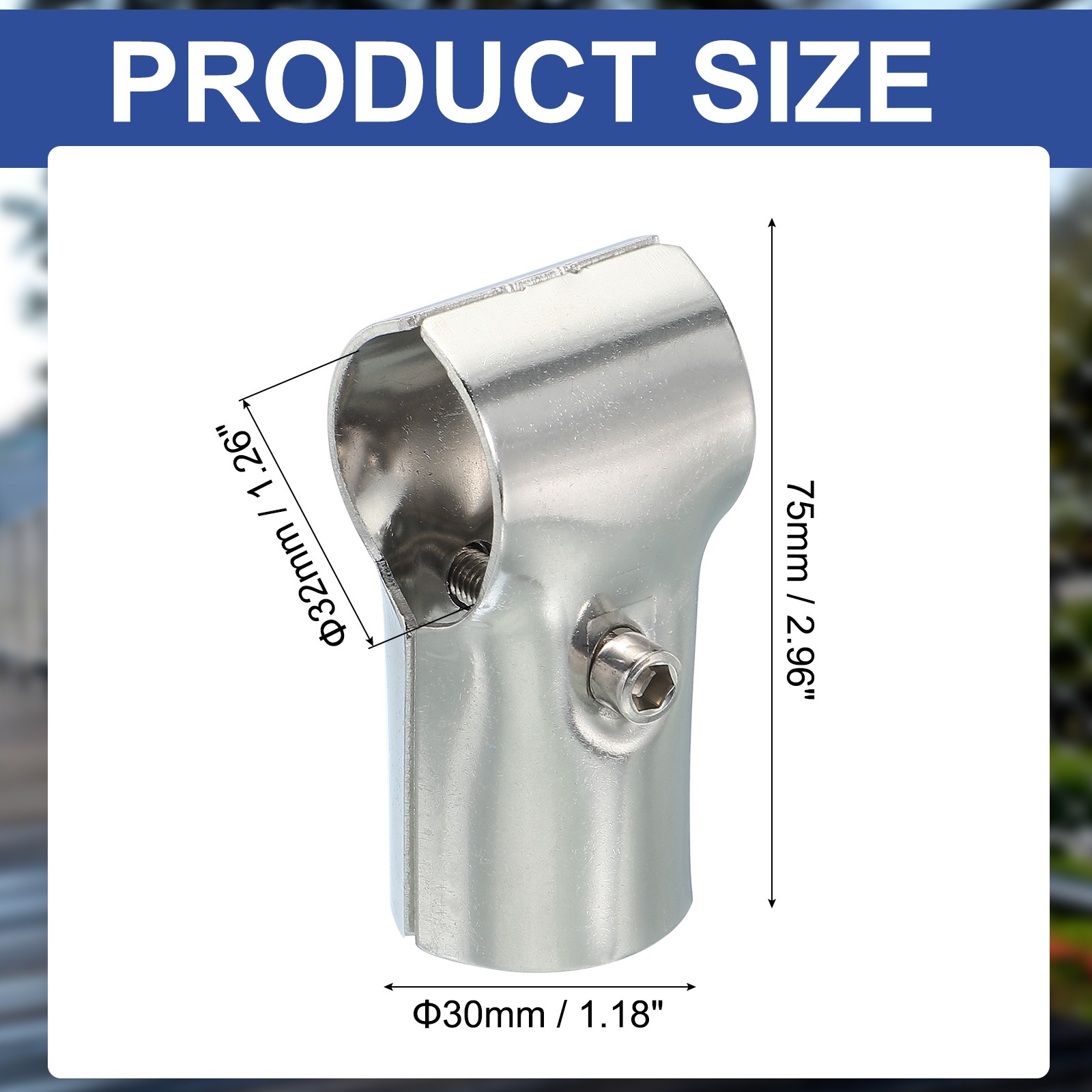 2Pcs 1.26″ 2 Way T Pipe Clamp Connector Chain Fence Clamps Silver