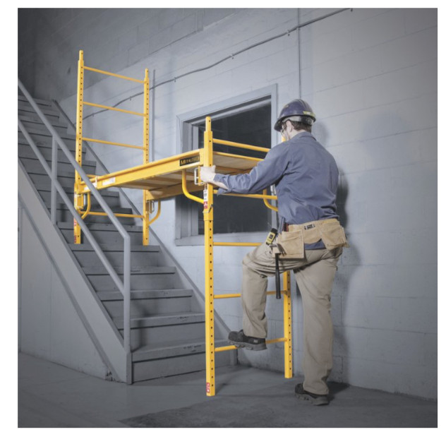 MetalTech 6 Foot Portable Jobsite Series Baker Scaffolding Locking Wheels Yellow