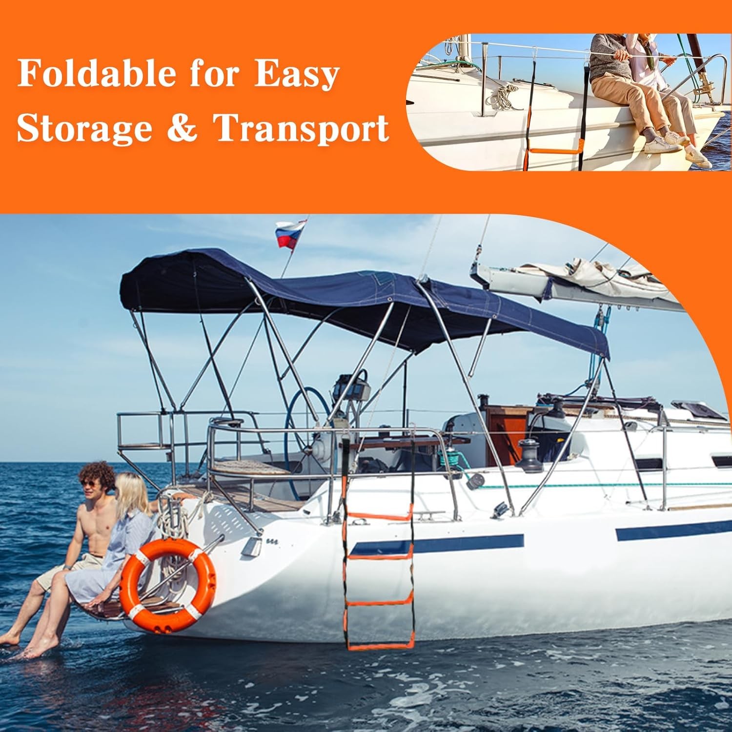 Boat Rope Ladder for Boat Safety and Easy Boarding, Reliable Boat Climbing Rope