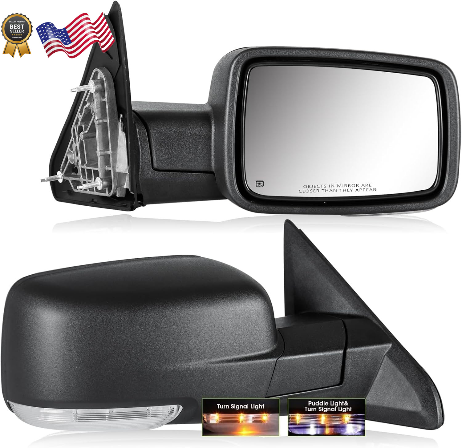 Side Mirrors Power Folding for Dodge Ram 1500 2009-2018 Ram 2500 3500 2010-2…