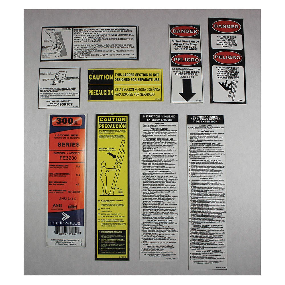 LOUISVILLE LADDER PK-FE3200 Label Kit 42DV30