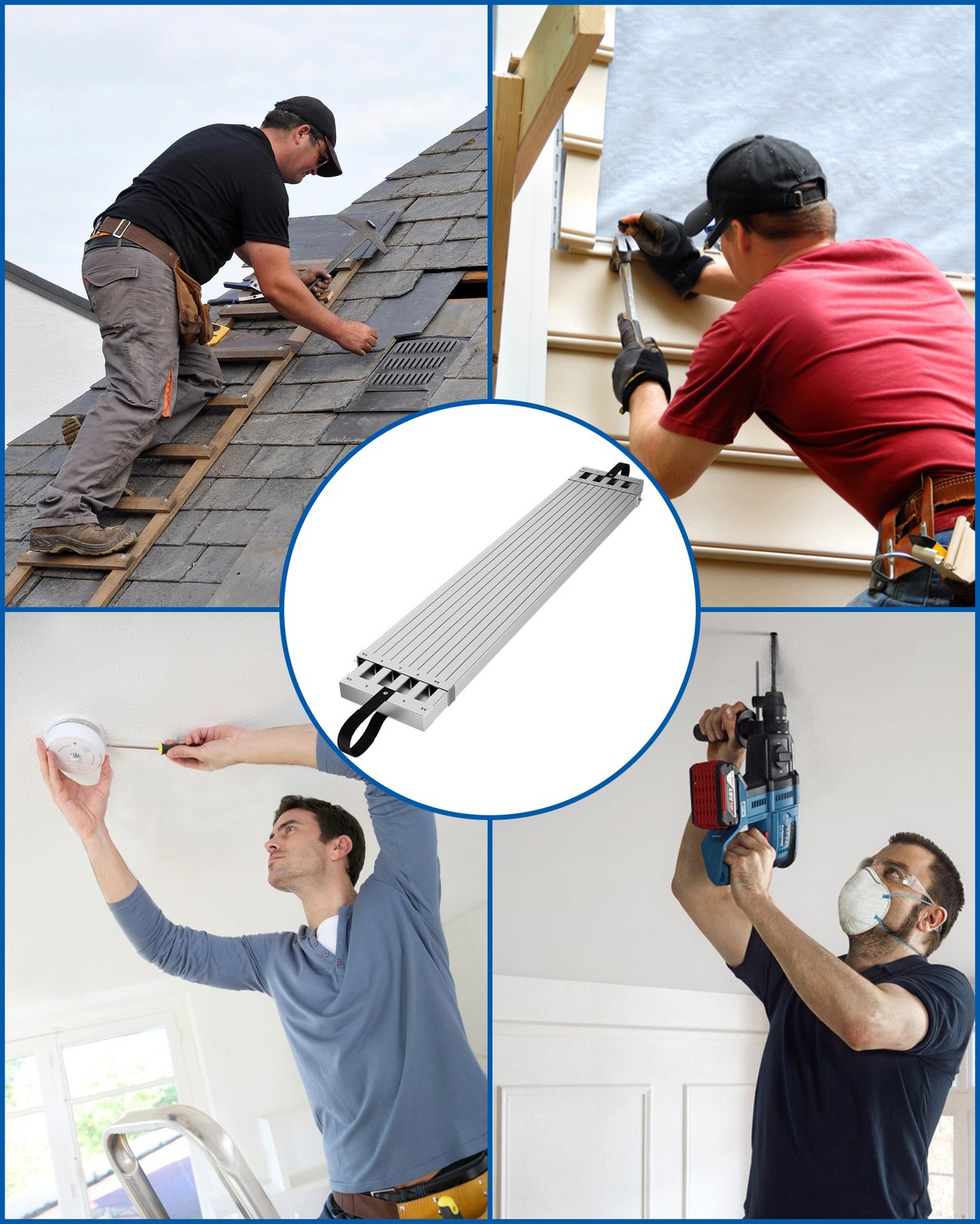 8-13ft/9-15ft Adjustable Aluminum Extension Plank 440lbs Capacity Wide Use USA