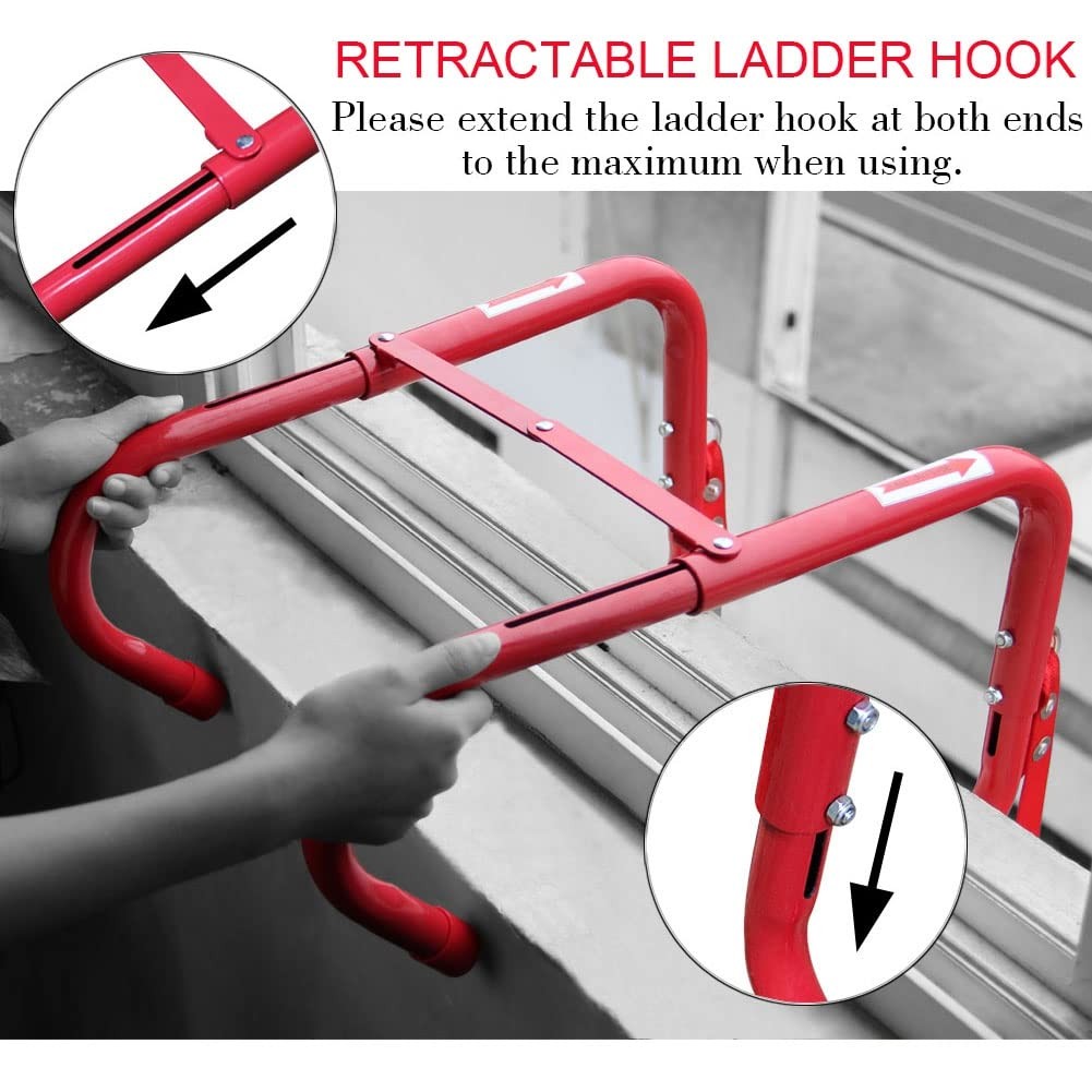 Hausse Retractable 2 Story Fire Escape Ladder 13 Feet 724190825600