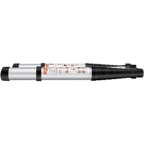 Telescoping Ladder 10.5 FT Aluminum Onebutton Retraction Collapsible