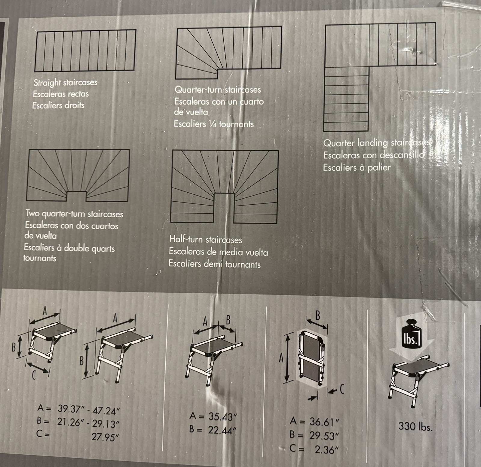 Hailo TP1 Staircase Platform for Step Stools & Ladders, 330 lbs Capacity, Black