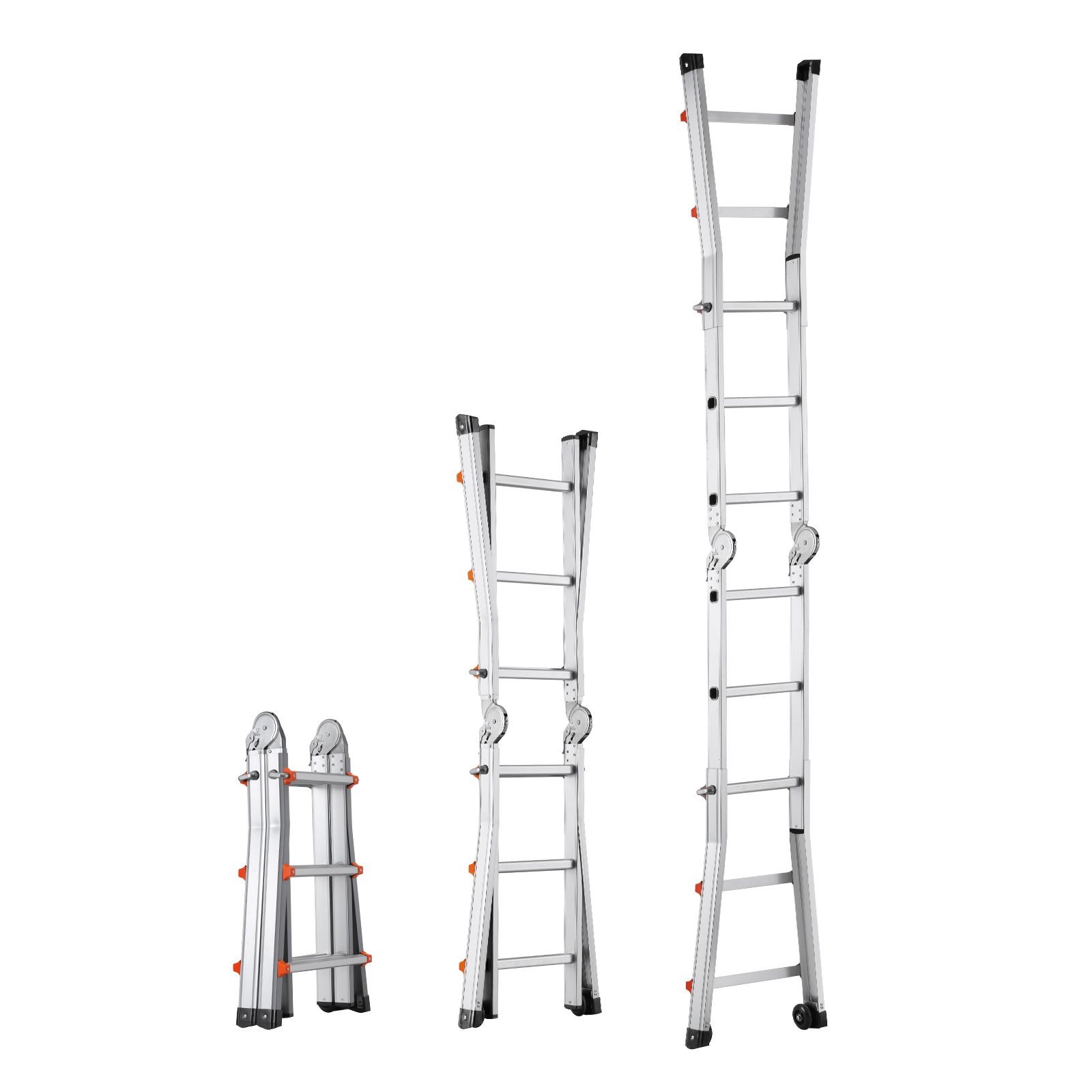 9.5 ft telescoping aluminum A – frame ladder, 330lb capacity, portable