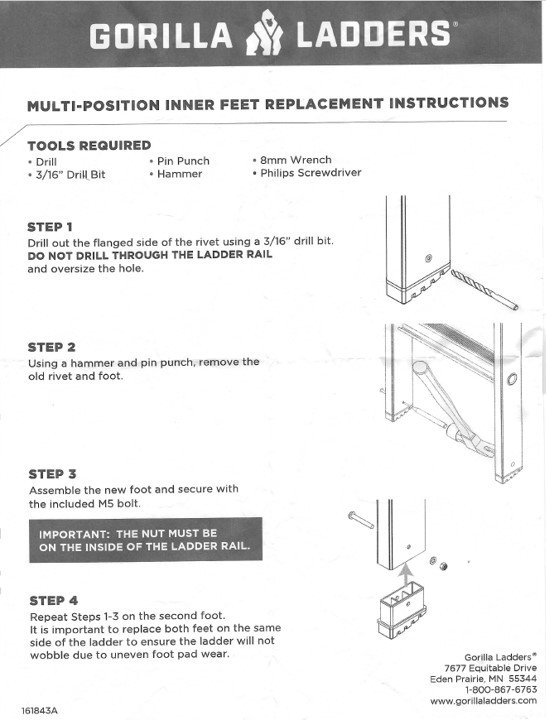 Gorilla Inner Feet GLMPXA-FT-1 (set of 2) for Model GLMPXA