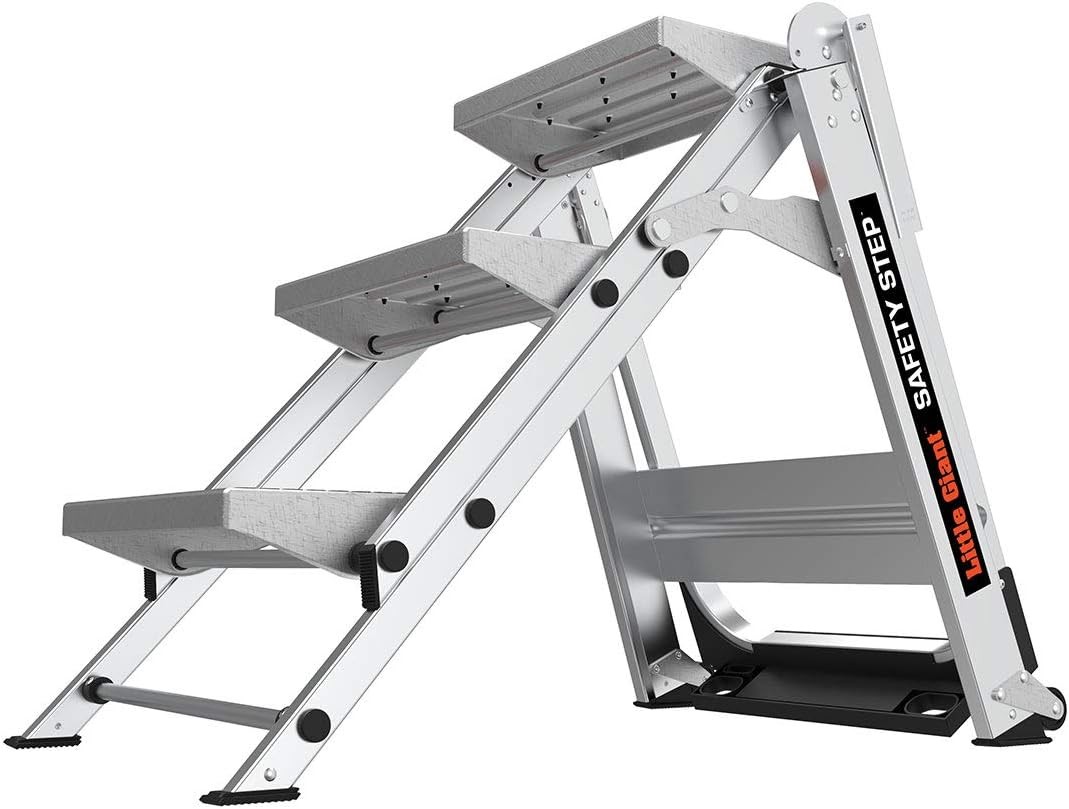 Little Giant Ladders, Safety Step, 3-Step, 3 Foot, Step Stool, 3 Gray
