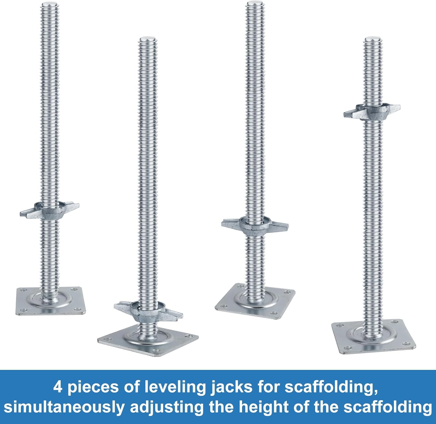 18″ Scaffold Adjustable Leveling-Jack Parts – Galvanized Solid Threaded Rod Sca