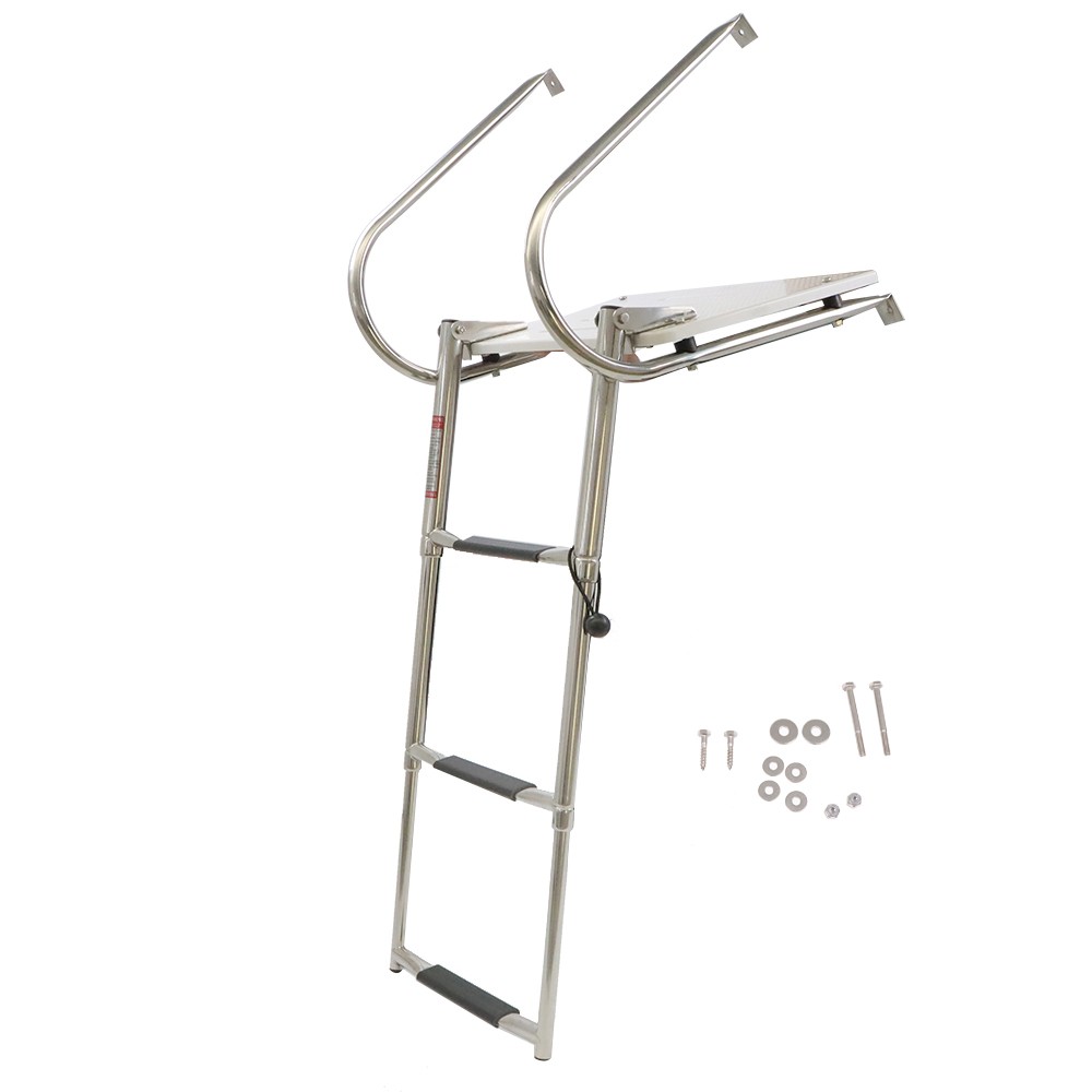 New Boat Ladder Stainless Steel Telescoping Folding Dock Ladder 2/3/4/5-Steps