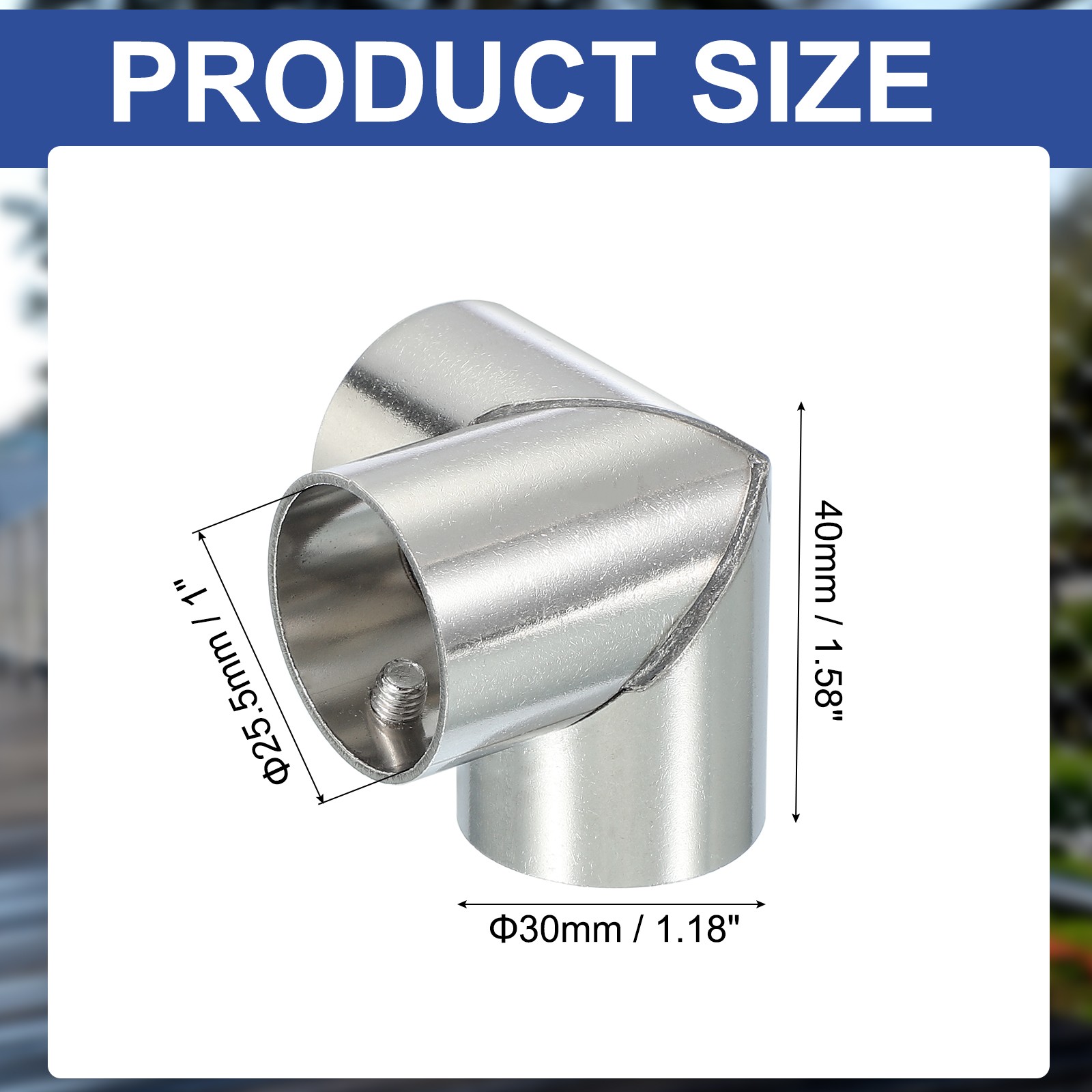 1″ 3 Way Pipe Clamp Connector 2Pack 90 Degree Elbow Chain Fence Clamps Silver