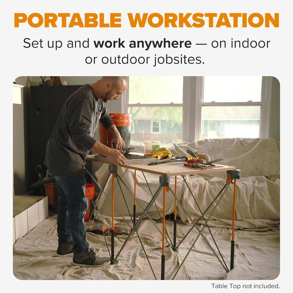 Folding Work Table Steel 1500 lb. Capacity Centipede 2 ft. L x 4 ft. W x 2.5 ft.