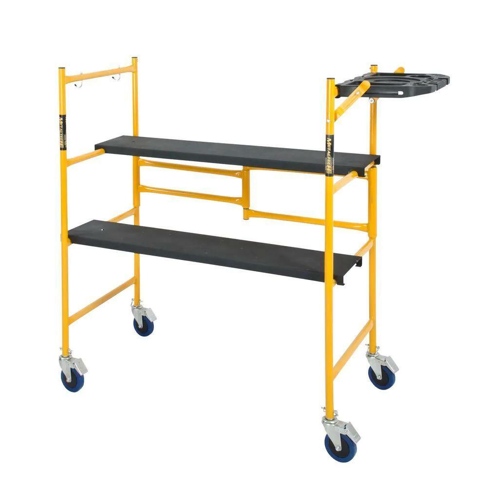 Mini Scaffolding Scaffold Wheels Dolly Rolling Adjustable Miter Saw Work Bench