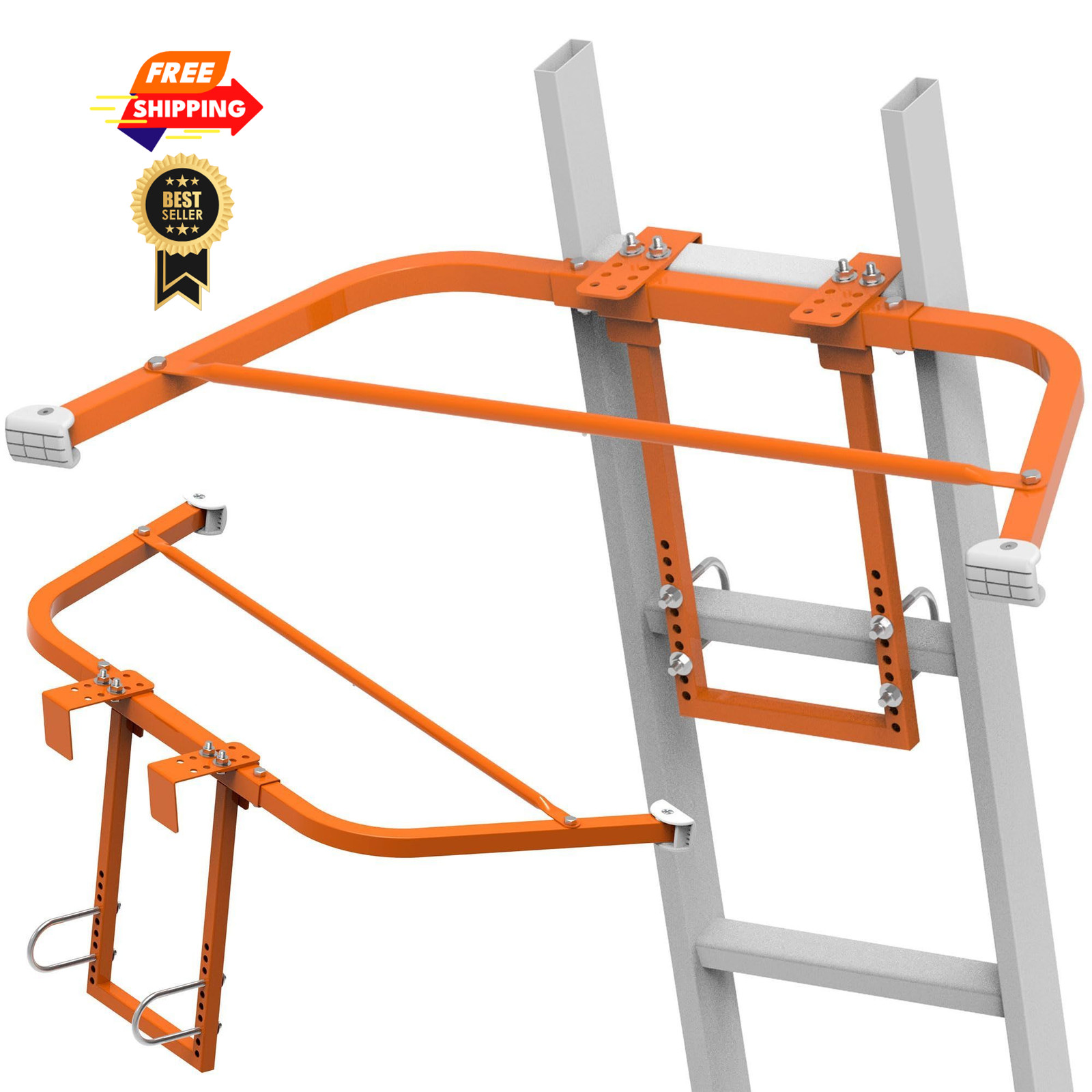 Ladder Stabilizer for Roof,Extended Accessory Orange-Steel