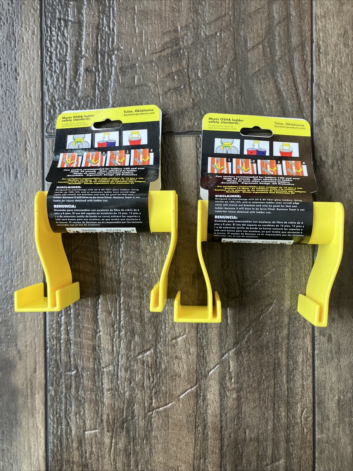 Lot Of 2 Boxtown Team XL Carrier Plastic Yellow Multi-Functional Ladder Carrier