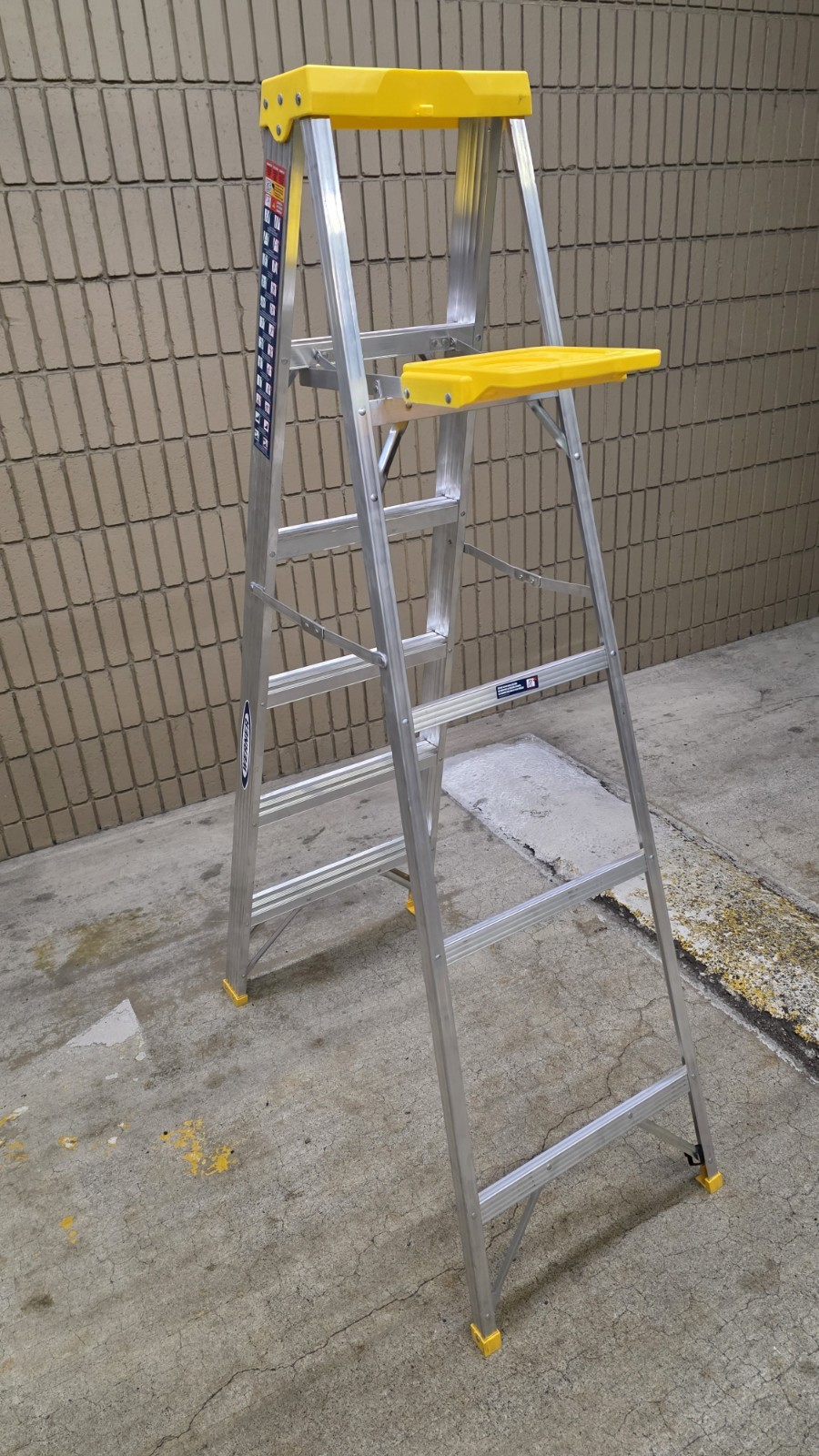 Werner 366 Mk 22 Aluminum Step Ladder 6ft Folding Yellow Top