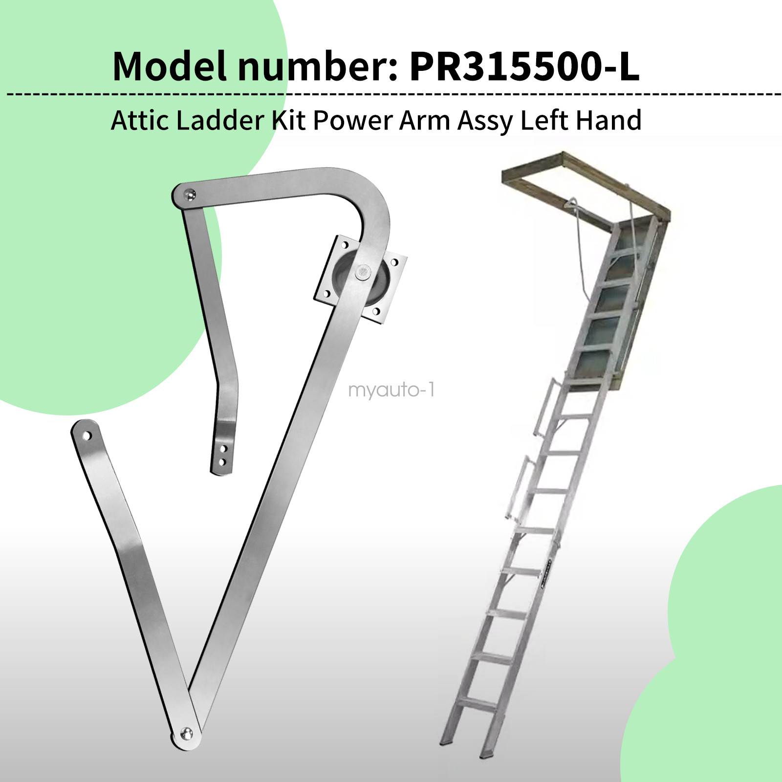 Fit for Louisville Ladder Left Hand Attic Ladder Power Arm Assy PR315500-LH