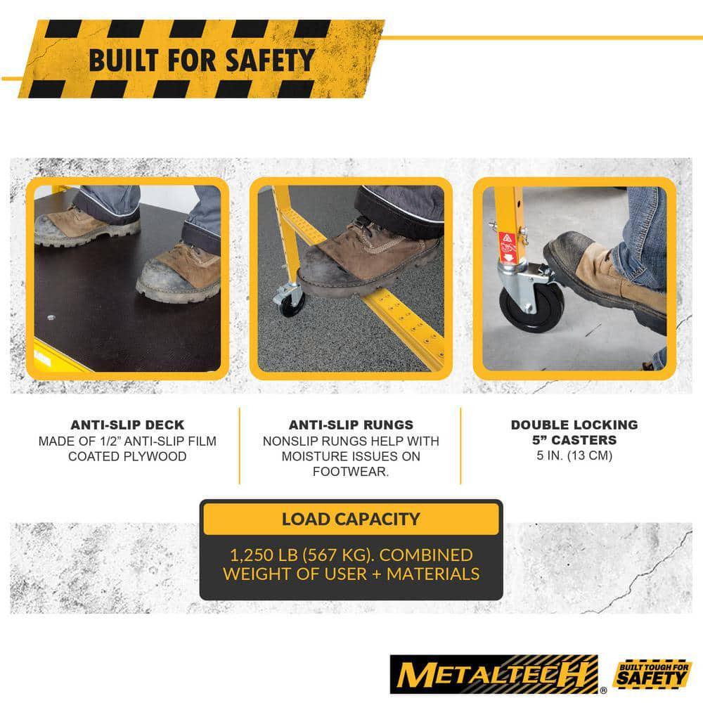 MetalTech Baker Style Scaffold 6′ x 6.25′ x 2.5′ 1250 Lbs Load Capacity , Steel