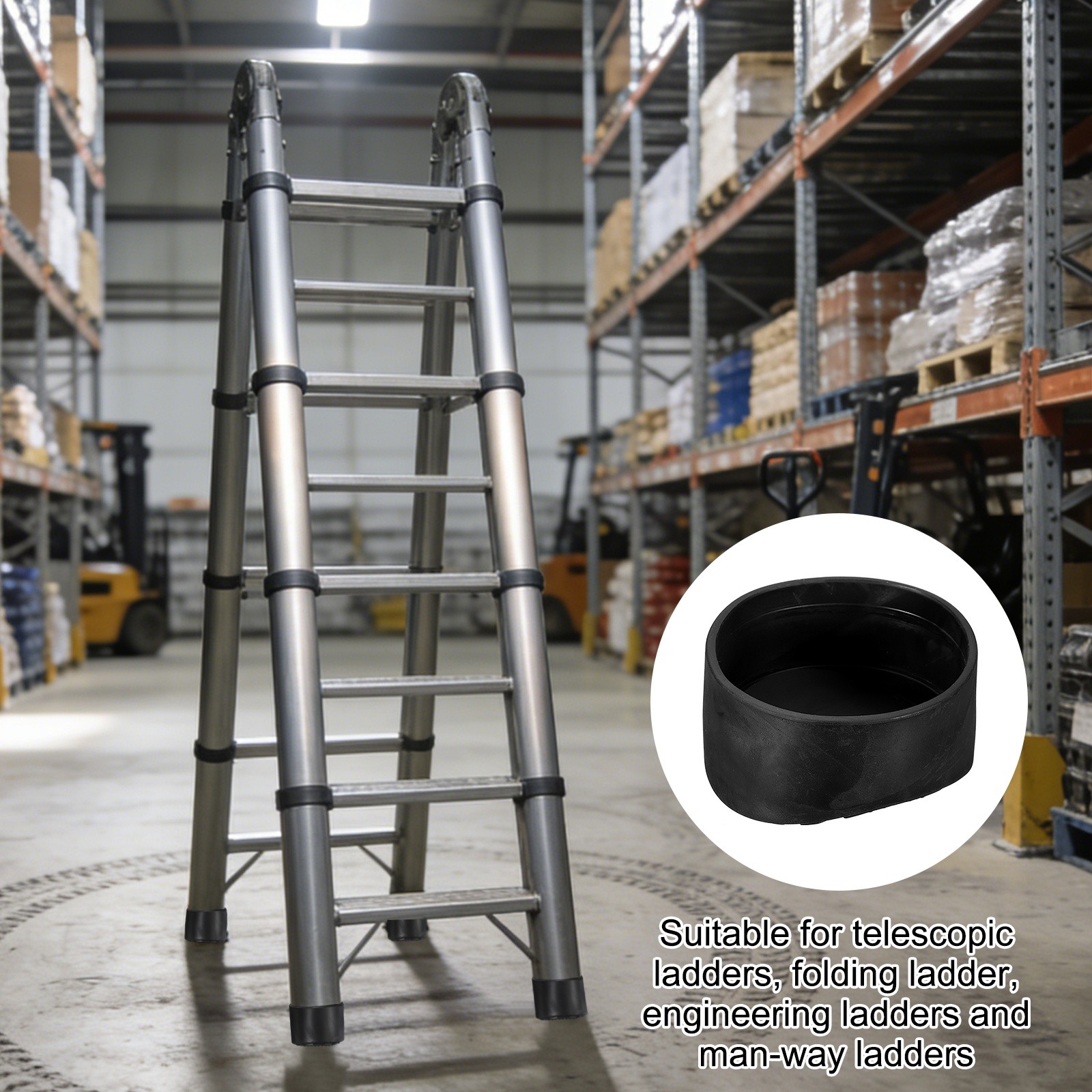 Ladder Non Slip Feet Mat (90mm ID), Rubber Round Step Ladder Foot