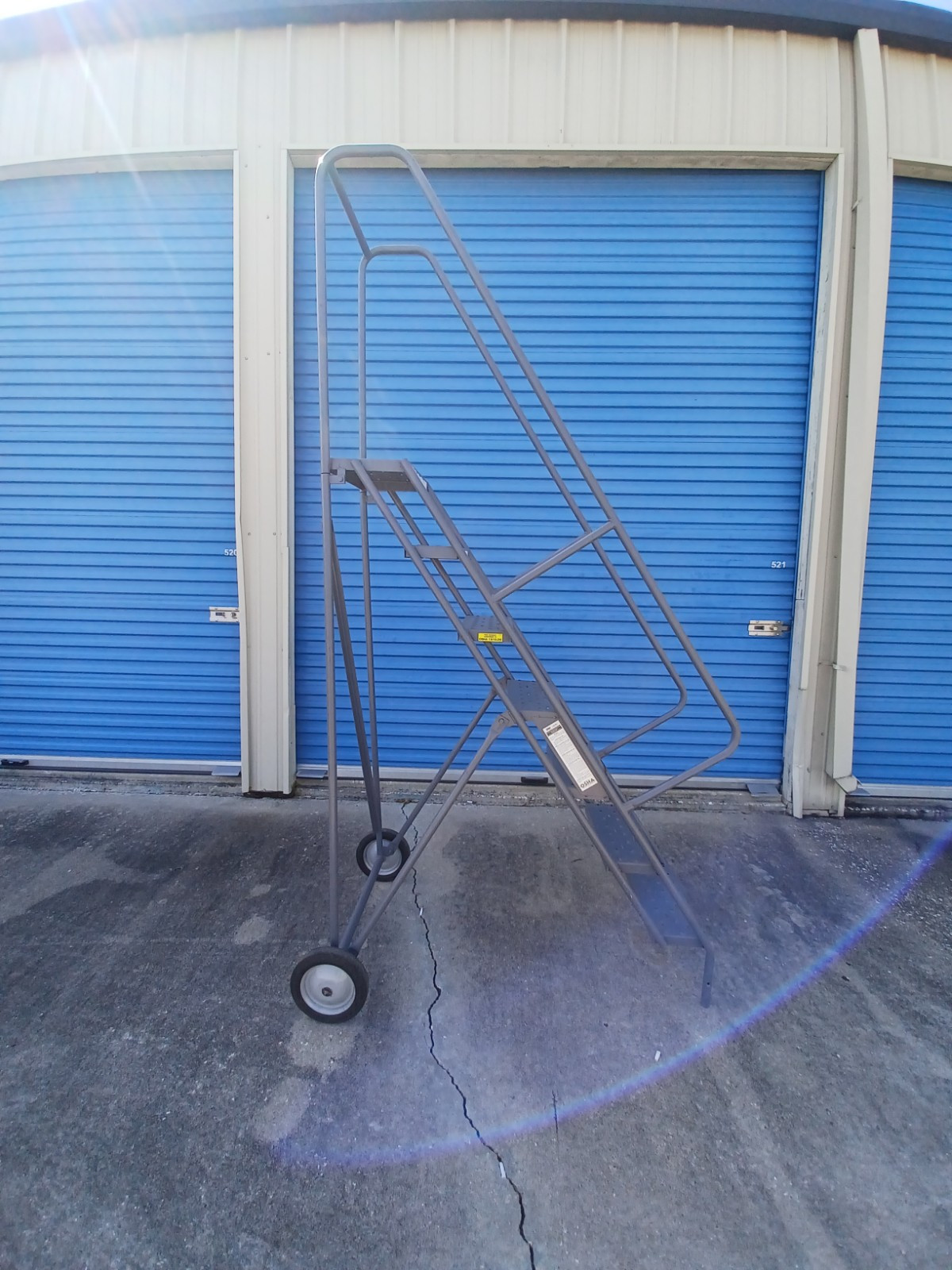 7 Step All-Terrain Rolling Steel Ladder – Perforated Tread – 450 Lbs. 10 ft high