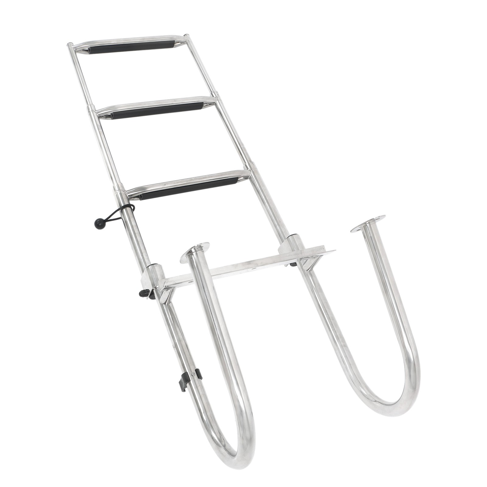 Marine 3 Step Stainless Steel Telescoping Boarding Ladder Folding Heavy Duty