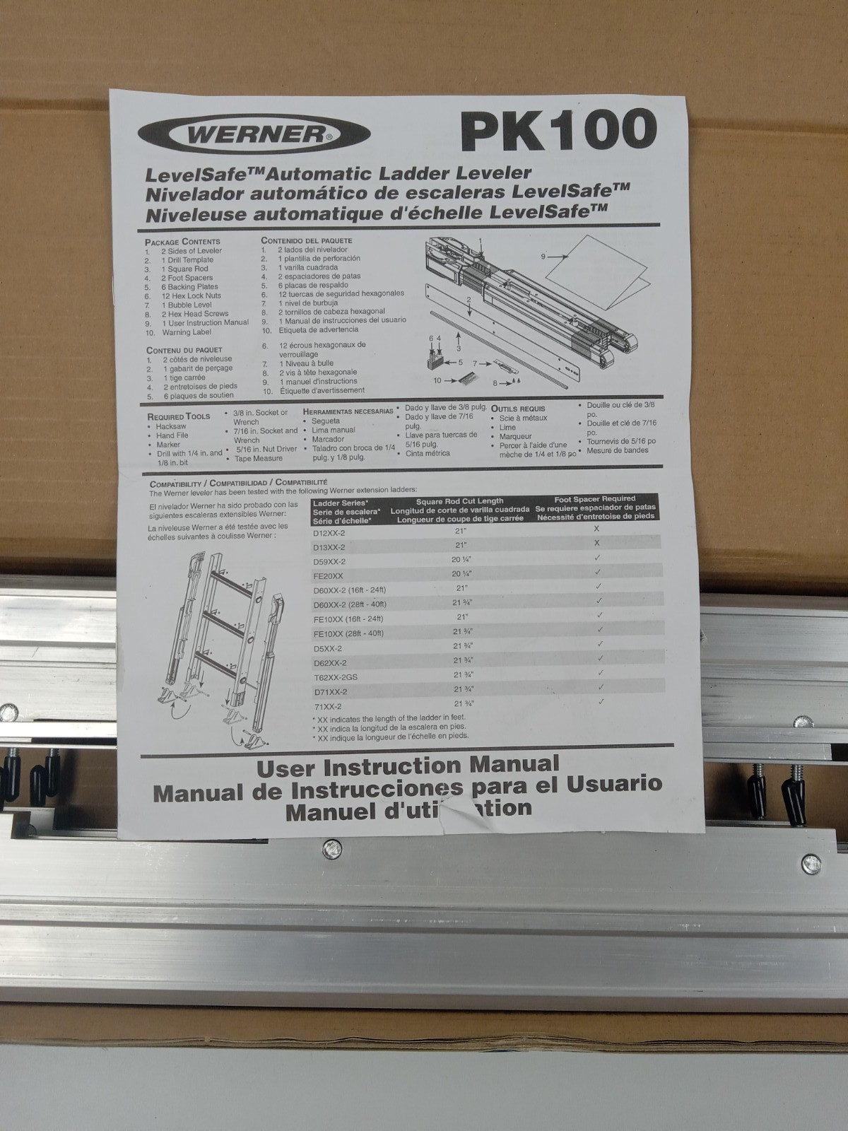 Werner Level Safe Pro Automatic Leveling Accessory for Extension Ladders PK100