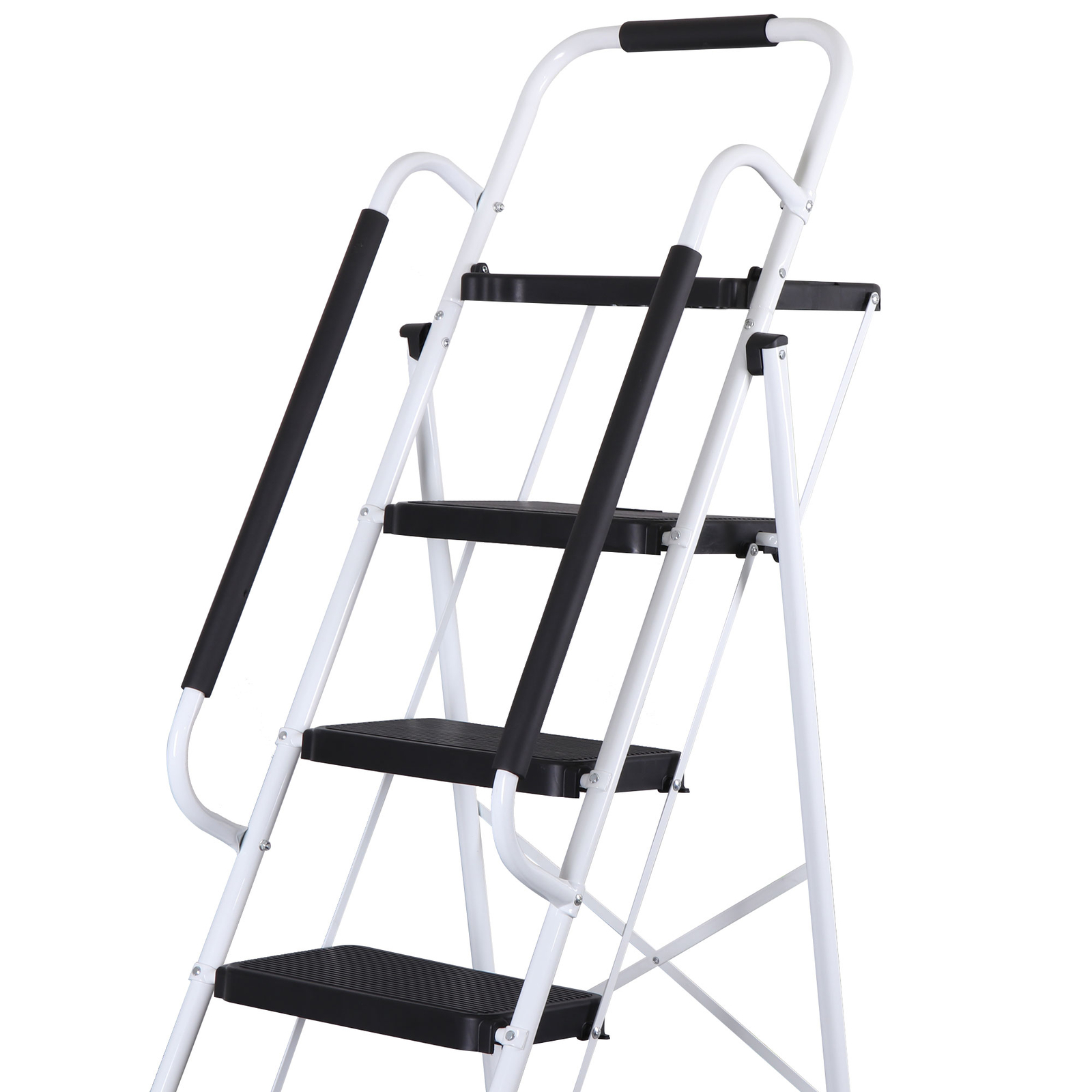 5-Step Ladder Folding Non-Slip for Kitchen/Closet/Garage Anti-Slip Pedal White