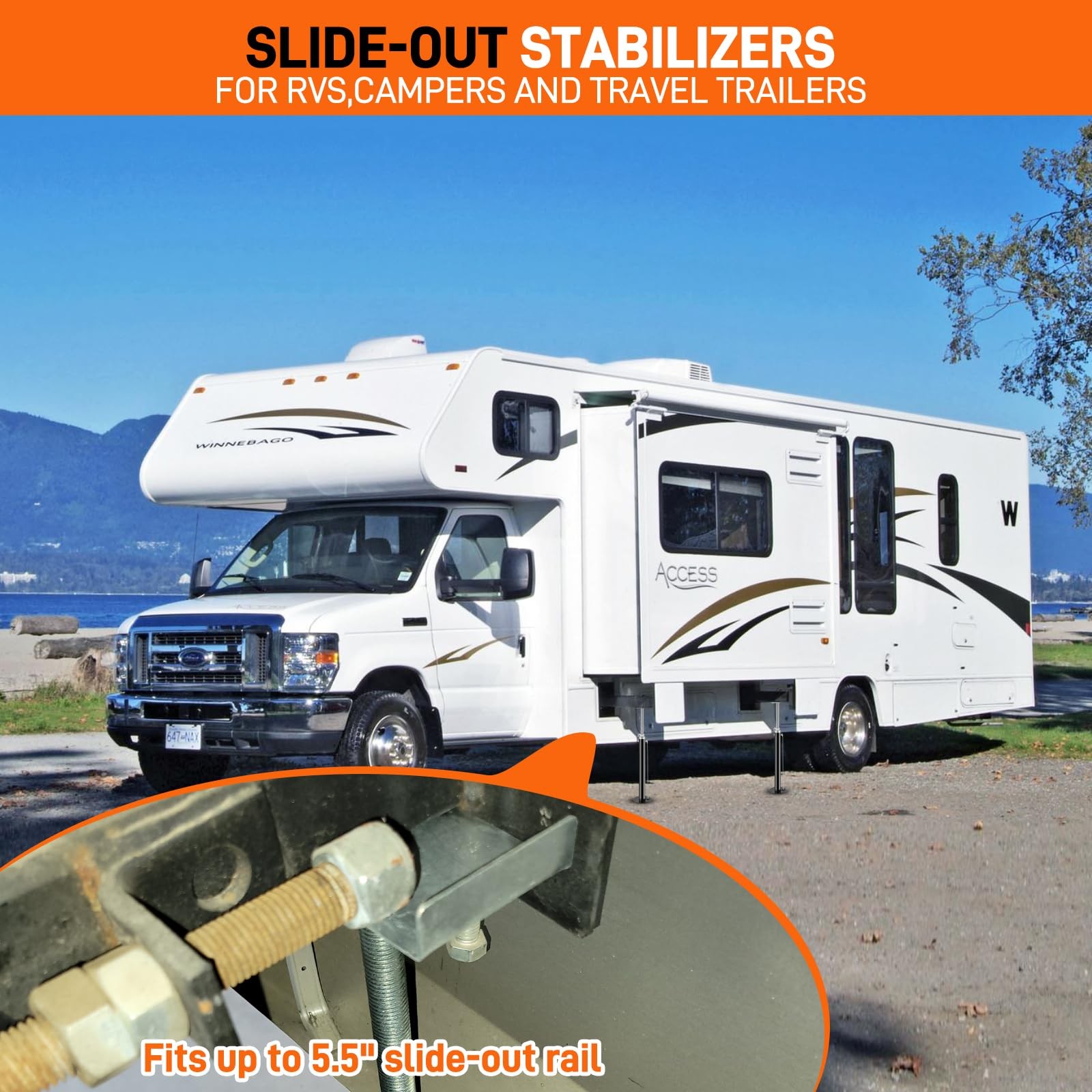 BOYISEN RV Slide Out Support Jacks 2pk 5000lb 19-47in