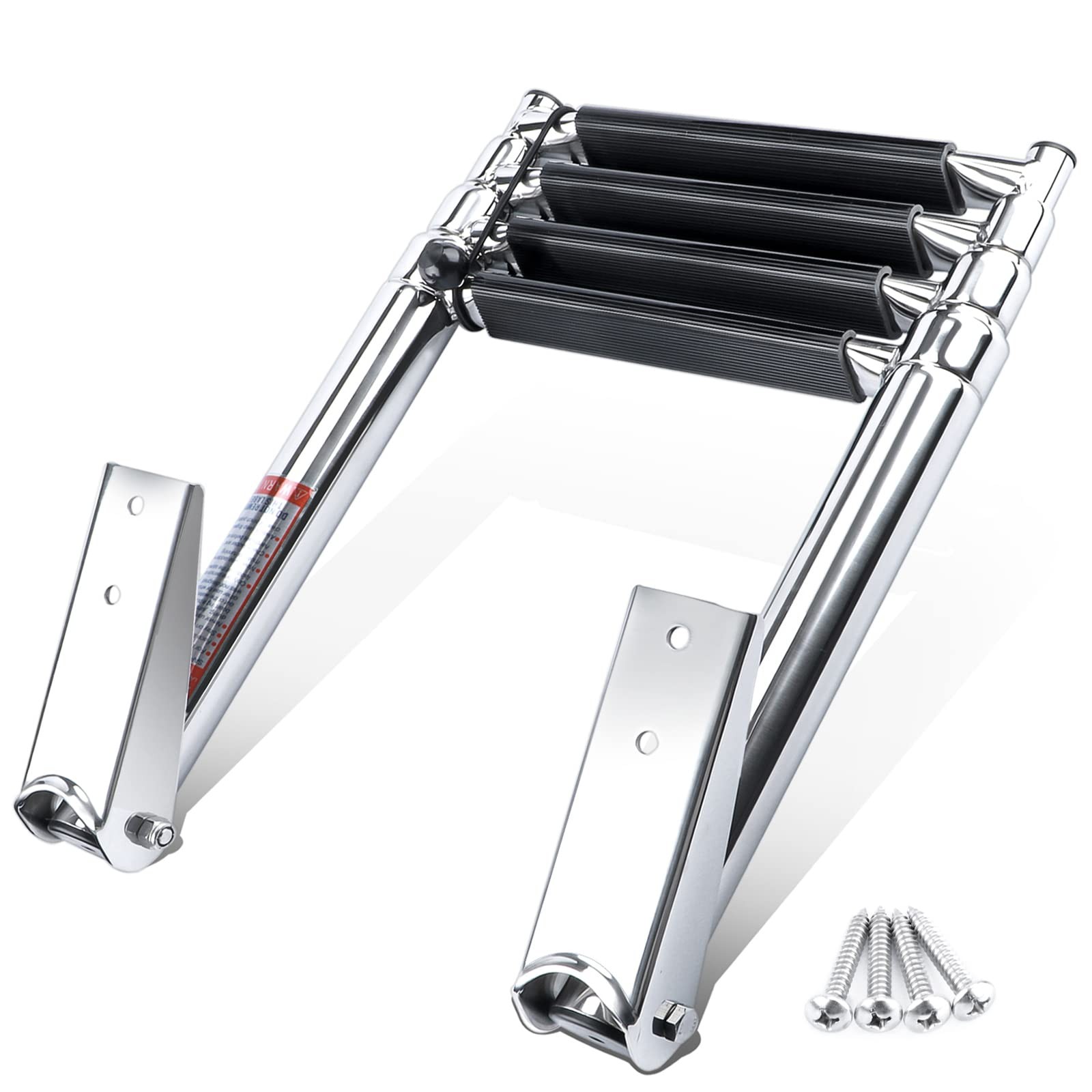 4 Step Boat Ladder, Stainless Steel Telescopic 4 4 Silver
