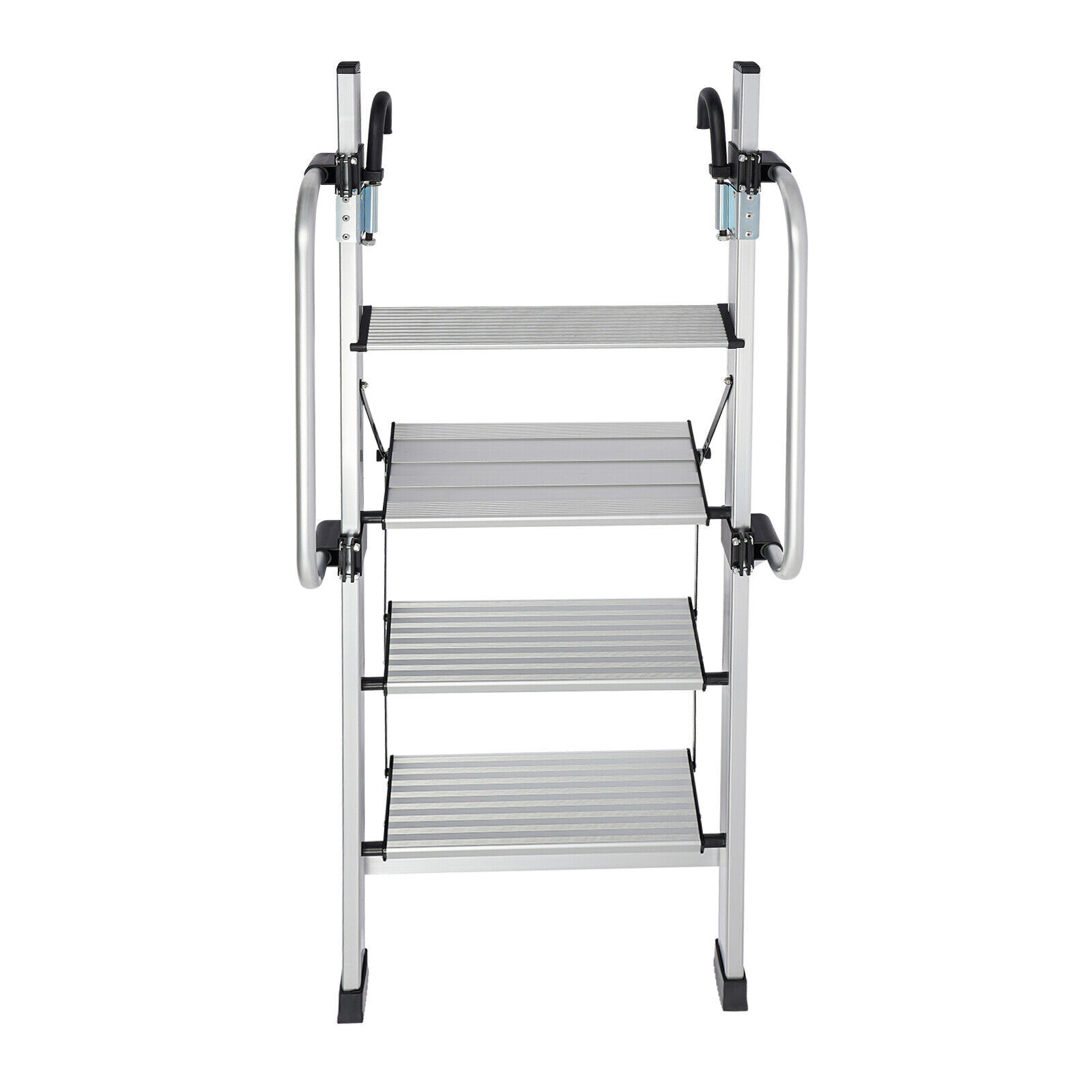 4-Step Floor Standing Bed Ladder Ladder w/ Adjustable Handrail 150kg/330.69lbs