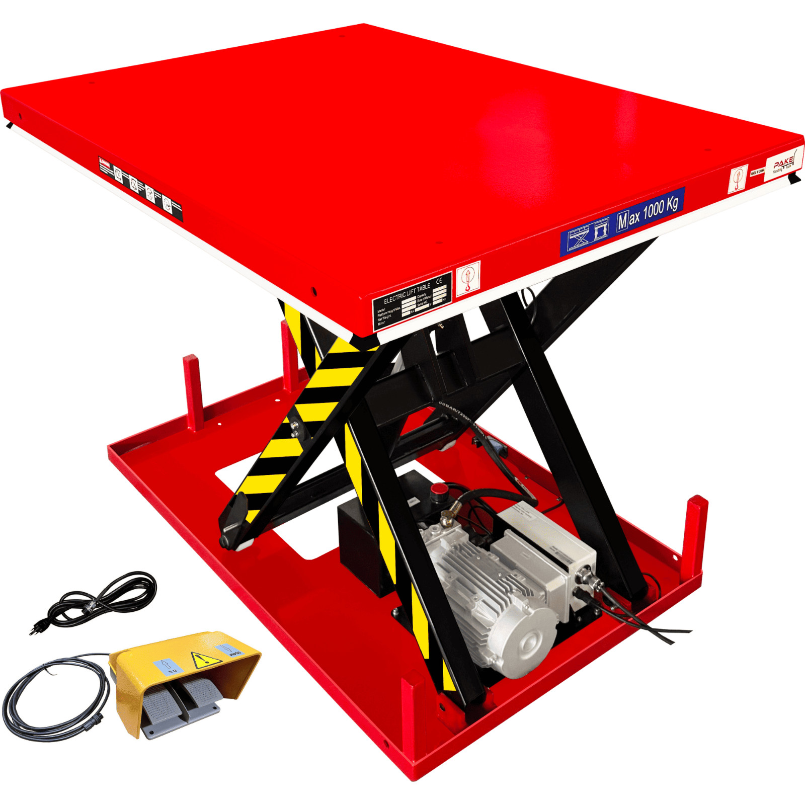 Electric Hydraulic Scissor Lift Table With Foot Pedal, 2,200 lb., 48″ x 36″
