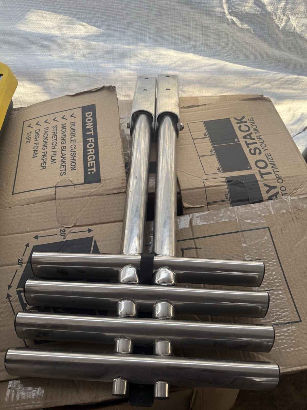 4-Step Telescoping Boarding Ladder Swiveling Flip-Up Design, 304 Stainless Steel