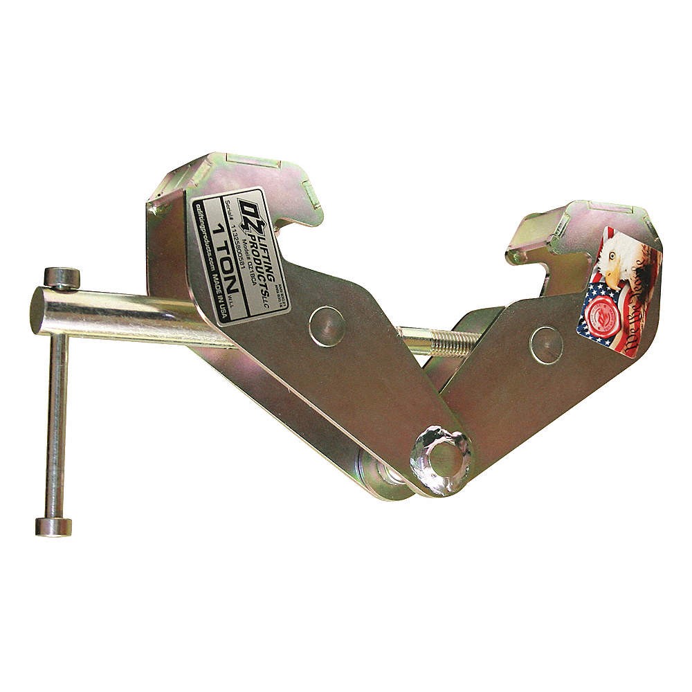 OZ LIFTING PRODUCTS OZ1BCA Beam Flange Clamp,Steel,2,000 lb 48RD39