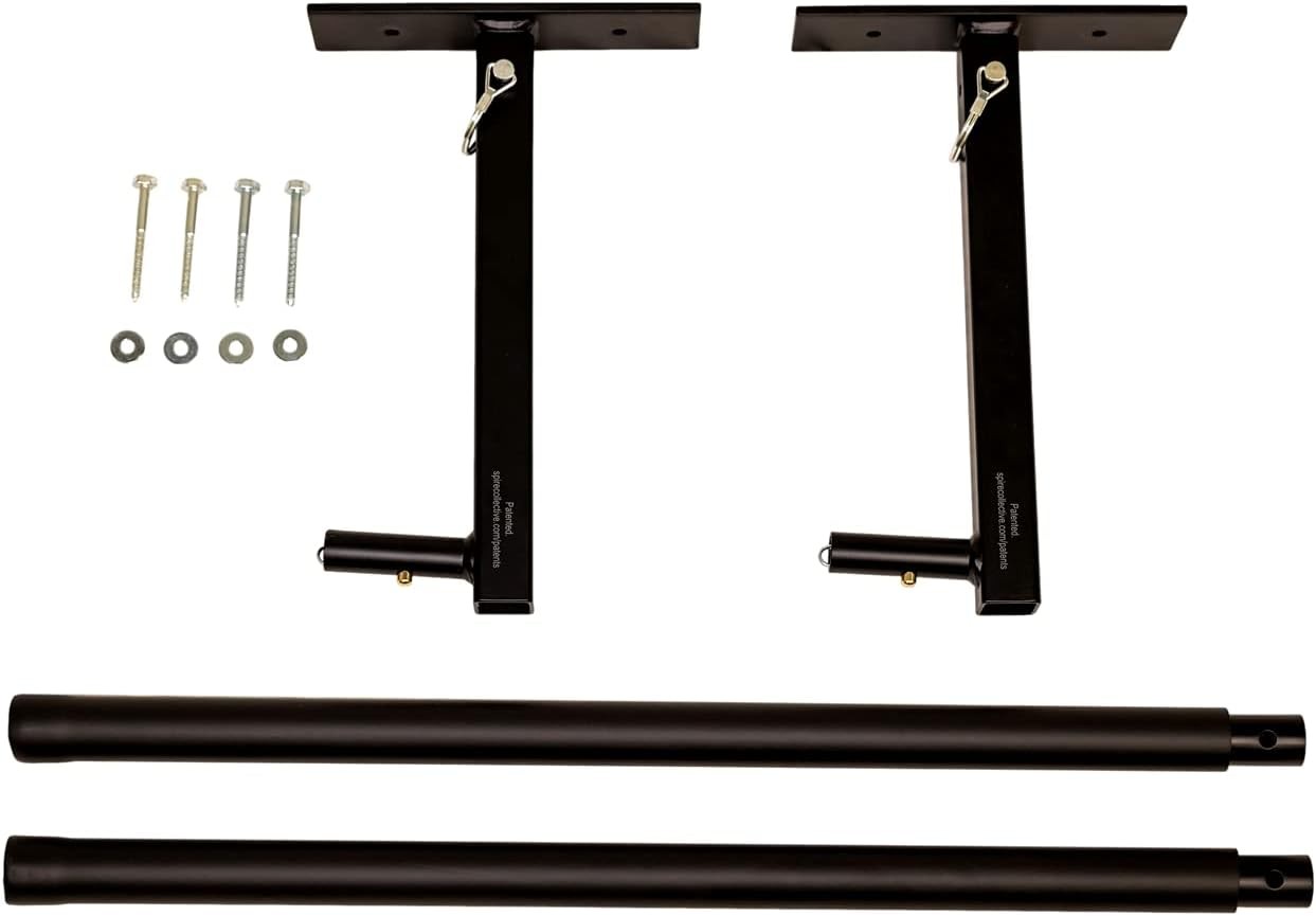 Adjustable Overhead Ladder Rack – Garage Organizer Ladder Shelf for Step & Exten
