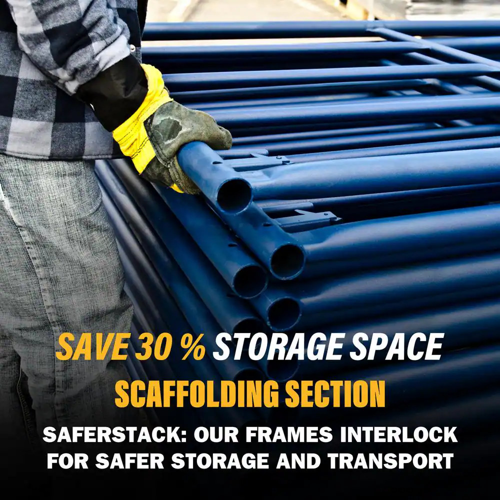 Saferstack Scaffold Section, 1-Story Scaffolding Frame Set with Galvanized Cross