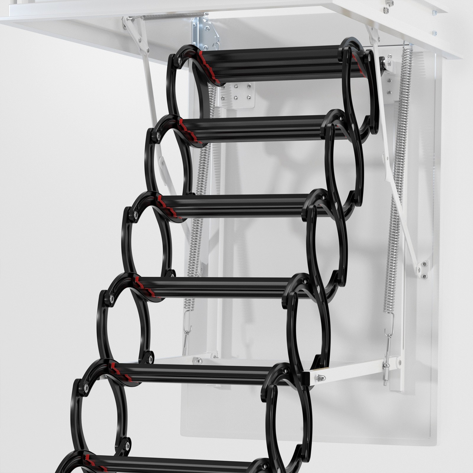 Upgraded 11 Steps 3m Loft Wall Folding Pulldown Attic Ceiling Ladder_39.4*27.6″
