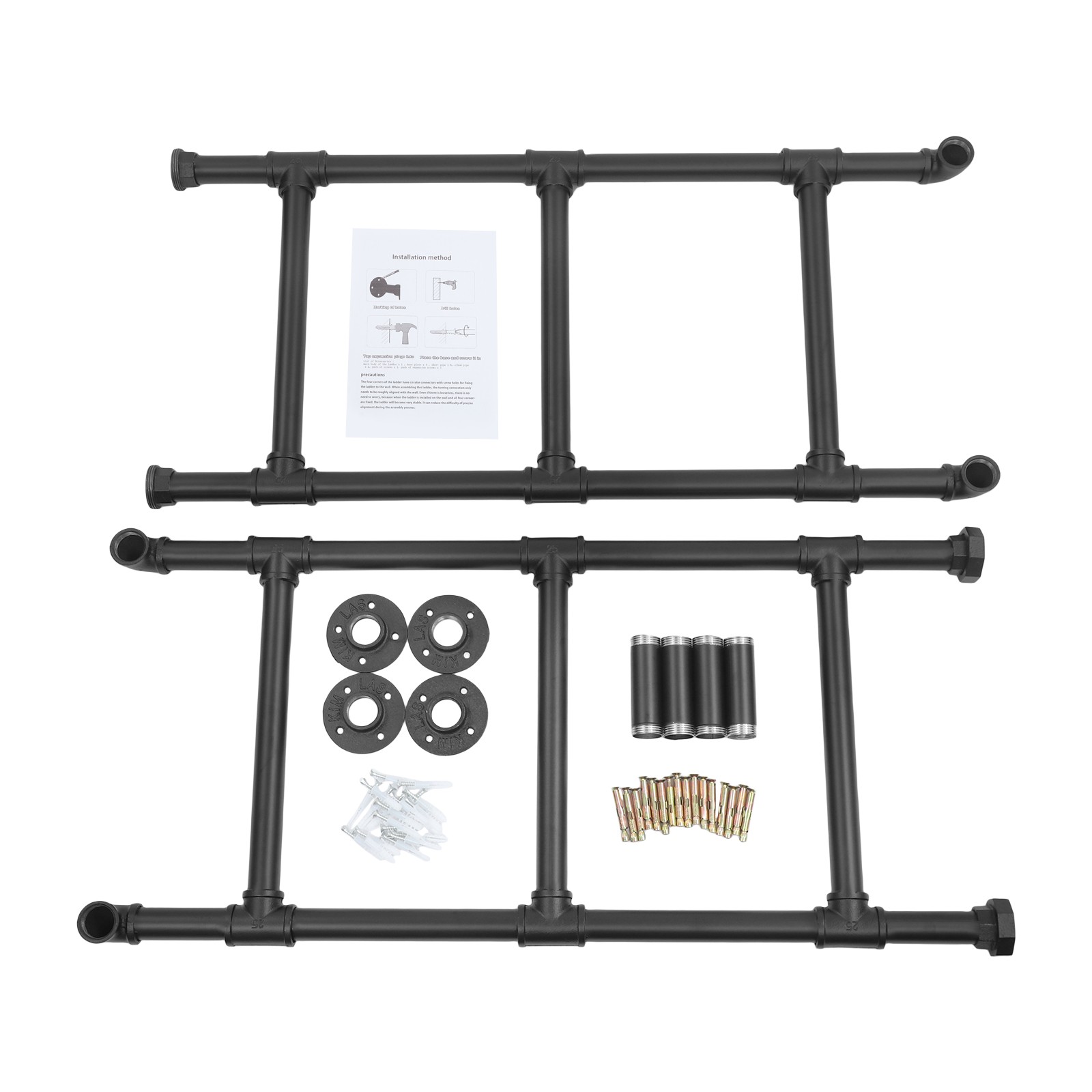 6-Step Ladder Bunk Bed Ladder Wall-mount Loft Attic Step Ladder 150kg/330.69lbs