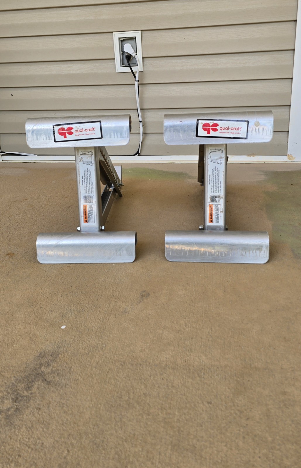 Qual-Craft Adjustable Aluminum Ladder Jack Scaffold Brackets Pair