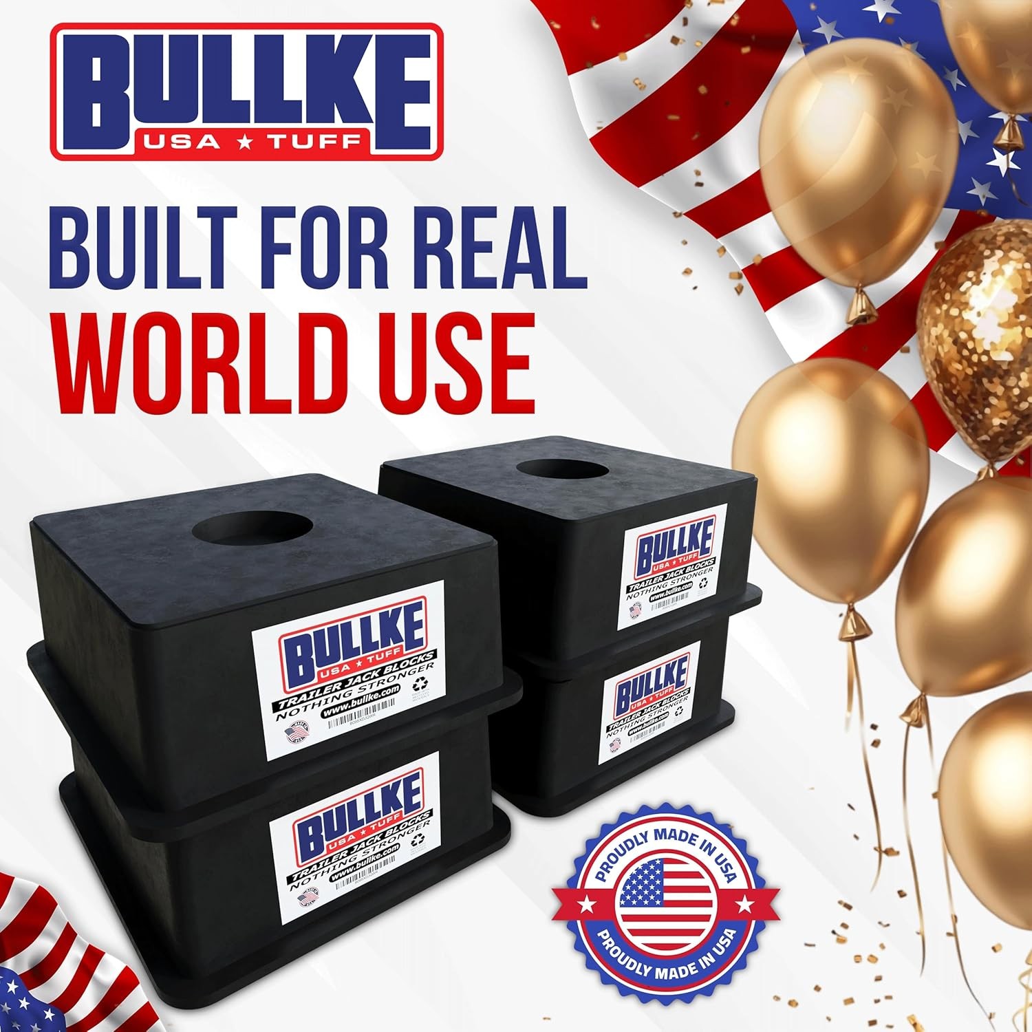 USA-Made Trailer Jack Blocks |Up to 18,000 lbs.| Heavy Duty RV Leveling & Stabil