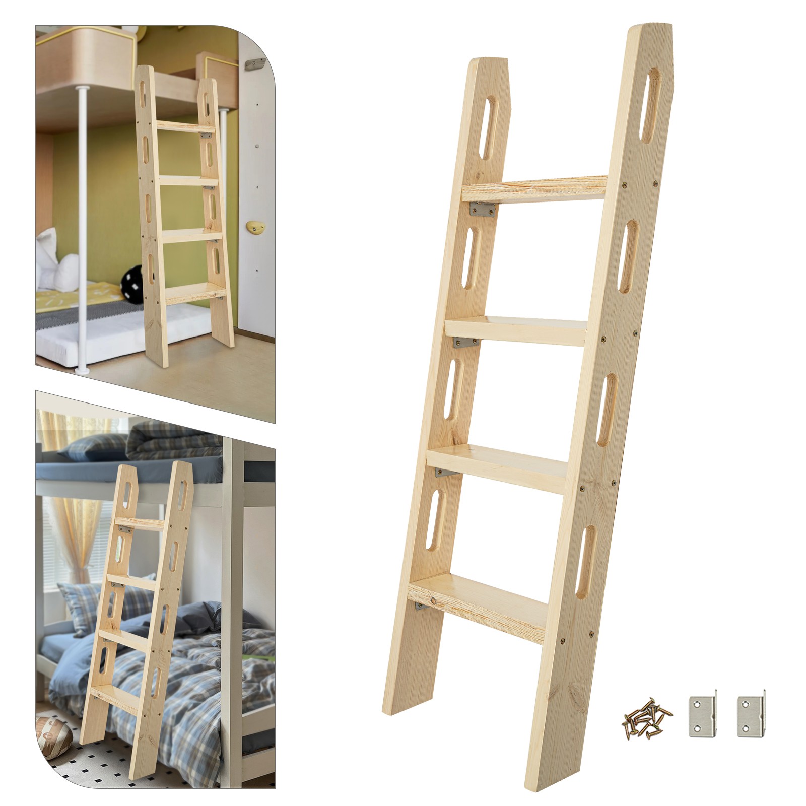 Bed Ladder, 4-step Wooden Ladder, Step Ladder used for ascending, picking up