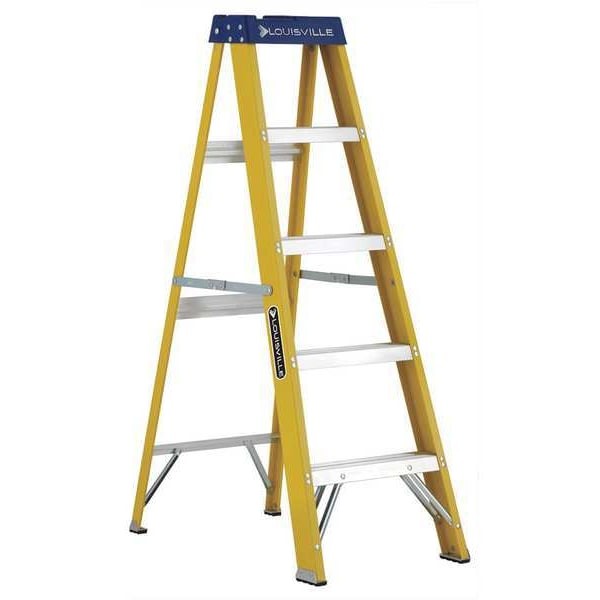 Louisville Fs2005 5 Ft Fiberglass Stepladder, 250 Lb Capacity