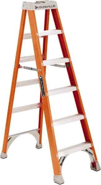 Louisville 3 Steps, 4′ High, Type IA Rating, Fiberglass Step Ladder 300 Lb Ca…