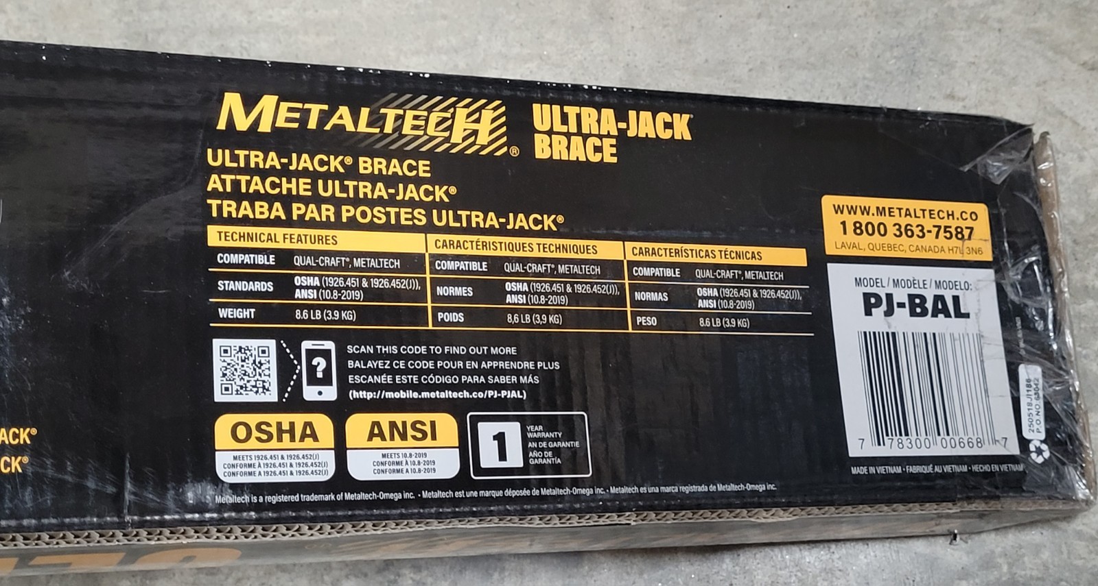 MetalTech Ultra-Jack Pump Jack Brace 40-1/4″ x 39″ x 4″ Aluminum for Scaffolding
